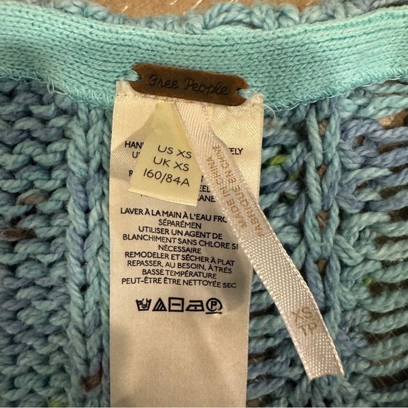NEW FREE PEOPLE HONEY CABLE PULLOVER SIREN BLUE WOMENS SWEATER   SIZE XS  NWOT - Picture 9 of 10
